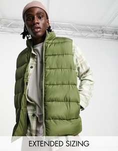 Утепленный жилет цвета хаки ASOS DESIGN-Зеленый цвет