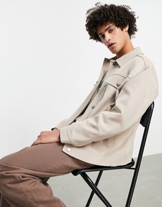 Строгая светло-бежевая куртка в стиле вестерн Topman-Светло-бежевый цвет