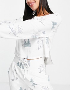 Белый пижамный топ с принтом деревьев от комплекта Gilly Hicks