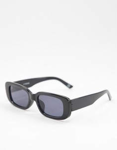 Солнцезащитные очки в черной прямоугольной оправе среднего размера ASOS DESIGN-Черный цвет