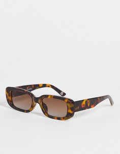 Квадратные солнцезащитные очки в черепаховой оправе ASOS DESIGN-Коричневый цвет