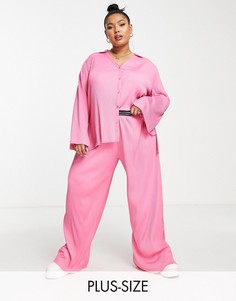 Ярко-розовые плиссированные брюки от комплекта River Island Plus-Розовый цвет