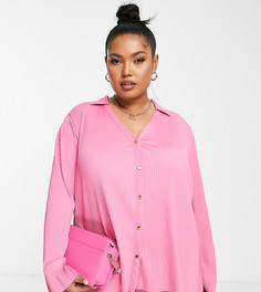 Ярко-розовая плиссированная рубашка от комплекта River Island Plus-Розовый цвет