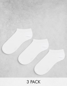 Набор из 3 пар низких белых носков из органического хлопка Topshop-Белый