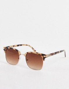 Квадратные солнцезащитные очки в черепаховой оправе New Look-Коричневый цвет