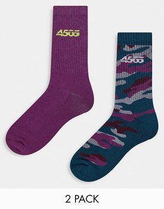 Набор из 2 пар носков стандартной длины с камуфляжным принтом ASOS 4505-Разноцветный