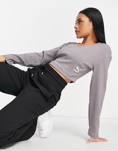 Серый топ в рубчик с перекрещенной отделкой Puma Classics
