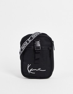 Черная сумка почтальона с отделкой фирменной лентой Karl Kani-Черный