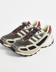 Коричневые кроссовки для бега с оливковыми вставками adidas Originals Modern Archive-Коричневый цвет