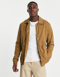 Спортивная куртка из ткани рипстоп из смесового органического хлопка коричневого цвета Selected Homme-Коричневый цвет