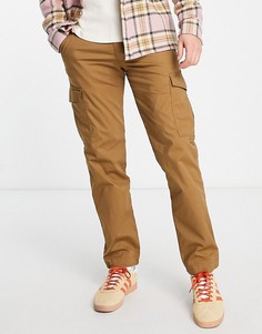 Прямые брюки карго коричневого цвета из смесового органического хлопка Selected Homme-Коричневый цвет