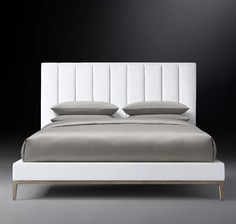 Кровать italia vertical channel (idealbeds) белый 231x152x225 см.