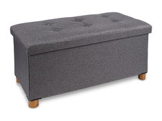 Складной пуф-банкетка-столик на деревянных ножках (my interno) серый 76x40x38 см.