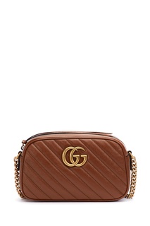 Коричневая стеганая сумка GG Marmont Gucci