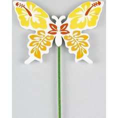 Топпер для декора бабочка желтый 8х20 см Без бренда
