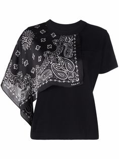 sacai укороченная рубашка поло с прозрачными вставками