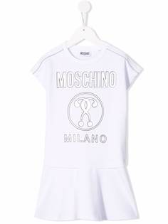 Moschino Kids платье-футболка с принтом Double Question Mark