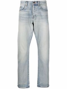 Saint Laurent прямые джинсы с эффектом потертости