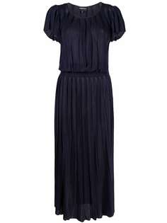Emporio Armani плиссированное платье миди с короткими рукавами