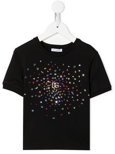 Dolce & Gabbana Kids футболка со стразами