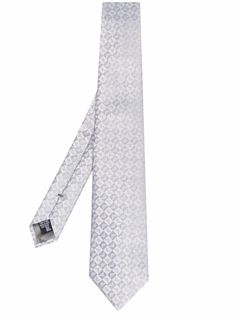 Emporio Armani шелковый галстук с монограммой