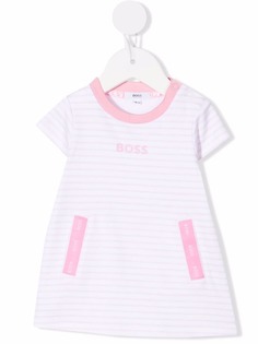 BOSS Kidswear платье-футболка в полоску