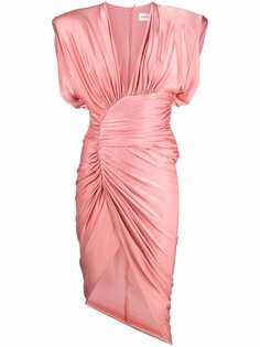 Alexandre Vauthier платье асимметричного кроя с глубоким вырезом и драпировкой