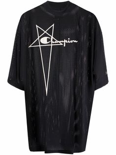 Rick Owens X Champion футболка с вышитым логотипом