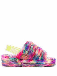 UGG шлепанцы с ремешком на пятке и абстрактным принтом