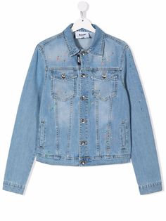 MSGM Kids джинсовая куртка с логотипом