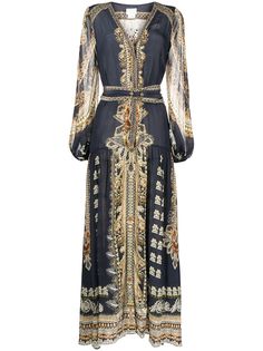 Camilla шелковое платье Its All Over Torero с поясом