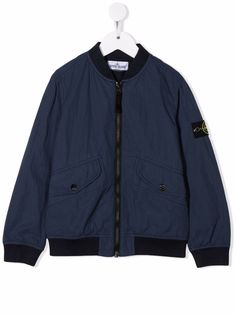 Stone Island Junior бомбер с нашивкой-логотипом