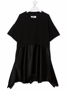 MM6 Maison Margiela Kids платье Double T-shirt асимметричного кроя