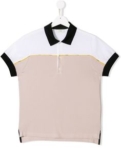 Fendi Kids рубашка-поло дизайна колор-блок
