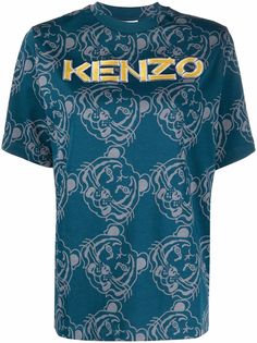 Kenzo футболка с принтом и логотипом