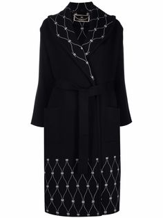 Elisabetta Franchi пальто с запахом и вышивкой