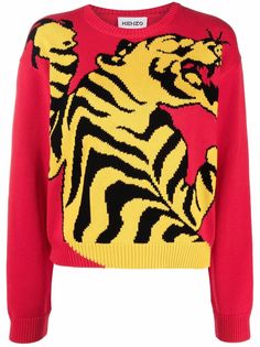 Kenzo джемпер с принтом Tiger
