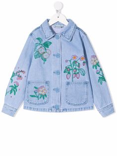 Stella McCartney Kids джинсовая куртка с вышивкой