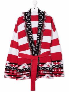 TWINSET Kids полосатый кардиган с кисточками