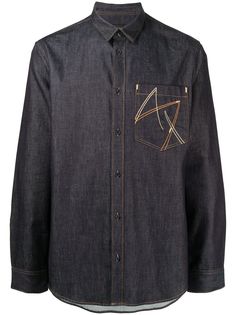 Armani Exchange джинсовая рубашка с декоративной строчкой