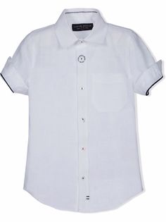 Lapin House рубашка с короткими рукавами и контрастной отделкой