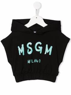 MSGM Kids худи без рукавов с логотипом