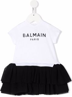 Balmain Kids платье с логотипом