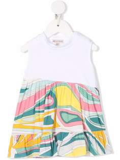 Emilio Pucci Junior платье с оборками и абстрактным принтом