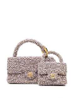 Chanel Pre-Owned двойная твидовая сумка 1995-1996-го года