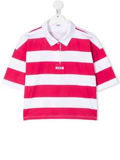 MSGM Kids рубашка поло с вышитым логотипом