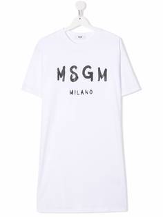 MSGM Kids платье-футболка с логотипом