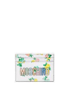 Moschino картхолдер с цветочным принтом и логотипом