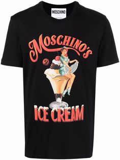 Moschino футболка из органического хлопка с графичным принтом