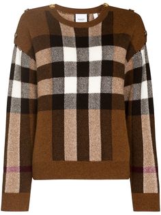 Burberry клетчатый джемпер свободного кроя